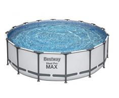 Bestway 5612Z-4 Piscina fuori terra rotonda Steel Pro MAX da 4.88 m x 1.22 m