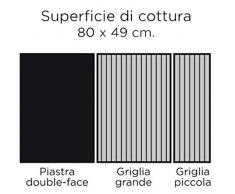 Dolcevita BBQ Euro 4 Barbecue a Gas con Valvola di Sicurezza da Incasso, Nero, 80x56x33 cm