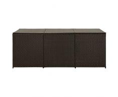 Festnight Baule da Giardino Baule Multibox in Polyrattan 180x90x75 cm Nero