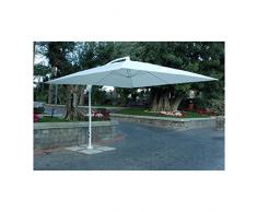 My Garden Suitset Ombrellone Retrattile da Giardino, Bianco, 300 x 300 x 270 cm