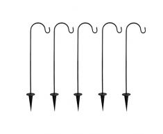 Cabilock 5Pcs di Ferro Gancio della Pianta all Aperto Pastore Ganci del Basamento in Metallo Regolabile Giardino Pali Prato Pali per Matrimoni Appeso Luci Solari Lanterne Uccello