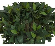 artplants.de Cespuglio dalloro Decorativo con Tronco Naturale, 910 Foglie, Verde, 180cm - Alloro Artificiale/Alberello Artificiale