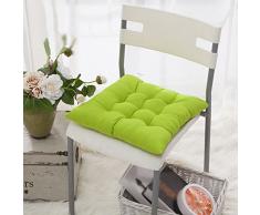 Cuscino Sedia,Worsendy cuscini per giardino, per dentro e/o fuori,40x40 cm,disponibile in tanti colori diversi,Cuscini per sedie da giardino,copri sedia cucina (verde)