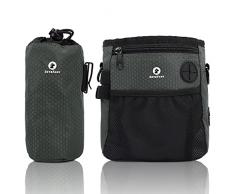 SkyeFang Borsa per dolcetti per Cani,con Borsa per Bottiglie dAcqua e Dispenser per Sacchetti per Cacca incorporati per addestramento degli Animali Domestici e Porta Giocattoli