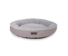 lionto Lettino Cani rotondo Cuscino Cani Divano Cani Lettino Gatti Donut, 65 cm Ø Grigio
