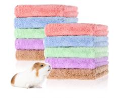 Tatuo 10 Coperte Materassini per Aniamli Piccoli Coperta Morbido per Porcellini dIndia Fodere Gabbia in Pile per Animali Domestici Coperte Lettini per Cuccioli Criceti (Colori Misti, 30 x 30 cm)