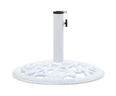 vidaXL Base per Ombrellone con Adattatore Regolabile Portatile Stabile Robusta Elegante Stand Supporto Sostengo Parasole Bianca 12 kg 48 cm in Ghisa