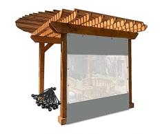 LSSHQ Pareti Laterali con Finestra, con Occhielli PVC Robusto Pannello in Tela Cerata Impermeabile, Resistente agli Agenti Atmosferici Tenda Divisoria per Pergola Portico Gazebo Giardino