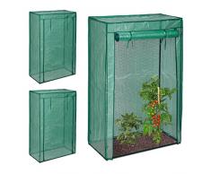 Relaxdays 3X Serra per Pomodori, Giardino, Balcone, Telo Orto Trasparente, HLP 150x100x50 cm, Acciaio e PE, Verde