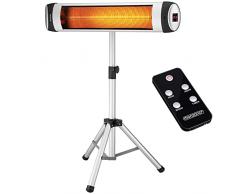 Monzana Stufa Elettrica a Infrarossi 3 Livelli di Calore 2000W Inclinabile di 90° Telecomando IP55