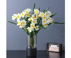 FGYZYP 2 pezzi artificiali narcisi fiori rami, 58,4 cm simulazione fiore di seta, primavera finto verde arbusti a stelo lungo disposizione fiore per casa, feste, matrimoni, interni e esterni