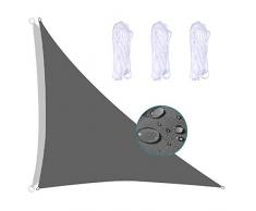 FFDL Vela Ombreggiante Impermeabile 3X4X5M, Protezione Solare Tenda a Vela Parasole da Esterno Robusta Panno Oxford Compreso Corda di Fissaggio per Verande Grigio Scuro