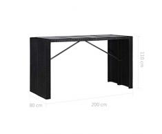 vidaXL Set Mobili da Pranzo per Giardino 9 pz in Polyrattan Nero Tavolo Sedie