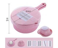 HXTXAT Affettaverdure Tagliaverdure Trinciapaglia da Cucina, affettatrice per Asciugatura Frutta Multifunzione, artefatto, Succo di Frutta, Rosa, Estrazione di Succo