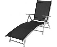 TecTake 800713 Lettino Prendisole, Schienale Regolabile, Resistente alle Intemperie, Alluminio, Mobile Giardino Campeggio - Disponibile in Diversi Colori (Grigio Argento | No. 403259)