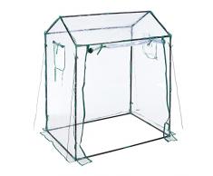 Relaxdays Serra per Orto, Telo in PVC, Porta e Finestre Avvolgibili, HxLxP: 152x132x92 cm, Giardinaggio, Trasparente, 50% 40% Ferro 10% plastica, 1 pz