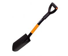 Mivos Mini vanga a punta in acciaio temprato, 75 cm, con manico in metallo e impugnatura a D, piccola pala da giardino per lavori di giardinaggio e costruzione, made in EU