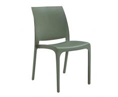 sedia da giardino in plastica design moderno colorata (Verde)
