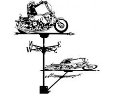 UimimiU Segnavento Indicatore di direzione del Vento Segnavento in Acciaio Inossidabile Stile Moto for Esterni Decorazione del Tetto Strumento di misurazione del segnavento Facile da Montare