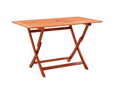 vidaXL Tavolo da Giardino Pieghevole 120x70x75 cm in Legno Eucalipto