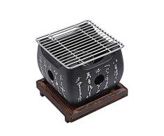 Mini Carbone Griglia Barbeque, Tavolo Portatile Top Giapponese Griglia Barbeque Cibo Carbone Stufa Con Legno Solido Vassoio, Accessori Festa Casa Barbecue Attrezzi Per Kabob Yakitori - bbq grill - s
