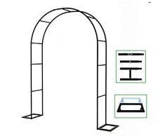 WXZX Arco Piante Rampicanti,Rose Arches Arbor Flower Stand con Base,Arco per Piante in Metallo,per Piante Rampicanti Supporto Archway Garden Decoration Wedding Lawn(W120xH220cm/W48xH87in-Black)