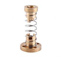T8 Dado caricato a molla senza gioco, ottone anti-gioco a molla Eliminato carico Gap Durabilità Dado per asta filettata T8 Vite di piombo Stampante 3D Parte 1pz