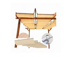 Copertura Parasole A Baldacchino Per Pergola Retrattile Vela Dellombra Dellonda Per Terrazze, Veranda, Veranda, Copertura Di Ricambio Per Tende Da Sole Gazebo ( Color : Beige , Size : 0.8x3m )