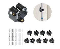 KATELUO 10 Pezzi Porta Attrezzi da Muro,Mop Holder,Portascope da Muro，con 20 Viti per Manico rastrello o Scopa/Supporto Scopa a Bagno e Giardino