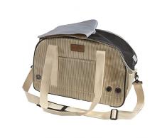 Bobby Borsa Tennis - Trasportino Gatto e per Cani Taglia Piccola e Media 45x18x30 CM - Borsa Porta Cane, Gatti con Tracolla, Zaino per animali domestici, Beige