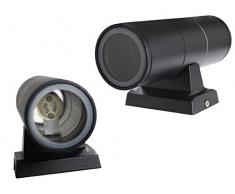 Applique a parete doppia emissione per esterno giardino ip55 lampada moderna gu10 nero es01-n B29