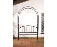 CLP Arco per Giardino COMFORT in Ferro – Arco Pergolato con Panchina Relax 2 Posti – Supporto per Piante Rampicanti con Panca in Stile Romantico– Sostegno per Fiori con Seduta, Altezza 208 cm nero