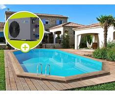 Habitat et Jardin Piscina in Legno Palma - 7,57 x 4,07 x 1,31 m + Pompa di Calore 6,1 kW