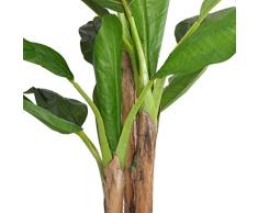 vidaXL Albero di Banane Pianta Artificiale con Vaso 175 cm Verde Fiori Finti