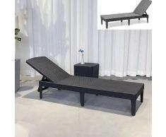 Lettino prendisole da giardino con Cuscini - Lettino prendisole pieghevole per giardino, piscina, terrazza – grigio (grigio-con cuscino)