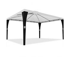 Deuba Gazebo polyrattan 3x4m doppio tetto antimacchia Resistente ai raggi UV padiglione giardino feste crema