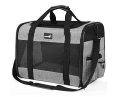 Pecute Zaino Trasportino per Animali, Borsa per Gatti, Borsa da Viaggio Portatile per Cani, Tessuto a Maglia Traspirante, Adatto per Viaggi Lunghi e Brevi, Usato per Gatti e Cuccioli Meno di 10KG