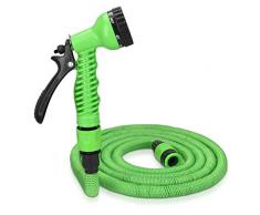 Navaris Tubo Estensibile da Giardino - 5-15m Pistola 7 funzioni getti - Triplo Strato Ultra Resistente Raggi UV 0°C per irrigazione Giardino