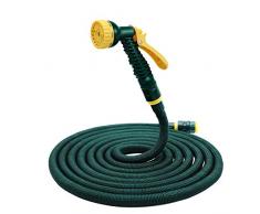 HERZO Tubo Estensibile da Giardino in Poliestere Espandibile Tubo Flessibile espandibile Flessibile con Pistola per irrigazione a spruzzo Multifunzionale a 7 impostazioni (15M 50FT)