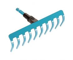 Gardena Rastrello combisystem: rastrello con 10 denti, accessori giardino rastrellare, rimuovere le erbacce e coltivare il terreno, larghezza lavoro 25 cm, adatto a tutte le impugnature cs (3176-20)