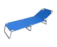 Mediawave Store Lettino Prendisole JoySummer 422497 con Schienale Regolabile 3 Posizioni (Blu)