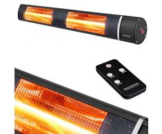 Monzana Stufa Elettrica a Infrarossi 3 Livelli di Calore 3000W Inclinabile di 90° Telecomando IP55