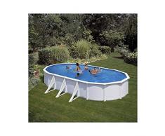 Gre M260856 Piscina Acciaio Bianco Ovale Fidji kit730eco