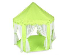 Crewell bambini tenda giocattolo portatile indoor outdoor Princess Play House Castle esagonale Green