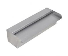 vidaXL Fontana a Cascata per Giardino Rettangolare con Raccordo Gioco dAcqua Decorativo per Esterni Piscina Laghetto in Acciaio 30 cm