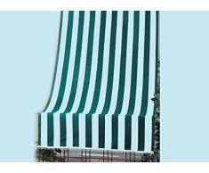GDLC TENDA DA SOLE A CADUTA PER BALCONE ESTERNO L. 140 x h. 250 cm BIANCA VERDE