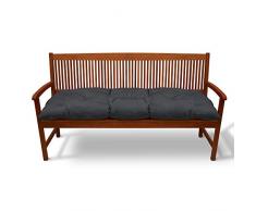 Beautissu Cuscino per panche Flair BK ca.100x50x10 cm soffice e Comodo - per panchine da Giardino e dondoli - Grigio