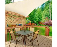 WOKKOL Vela Ombreggiante, Tenda a Vela Parasole, Tenda a Vela Giardino, Tenda Parasole Esterno, 90% Resistente ai Raggi UV, Traspirante, 185 g / ㎡ HDPE ad Alta Densità, per Patio/Giardino (3X3X3)