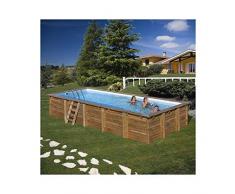 Gre Piscina Rettangolare Legno Braga 815X420X146 cm 790207