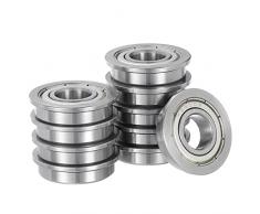 sourcing map 10 cuscinetti a sfere flangiati F6900ZZ - [10 x 22 x 6 mm] cuscinetti ruota di ricambio per carriola tosaerba a mano camion assale, acciaio cromato, ABEC1